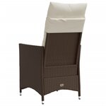 vidaXL Chaises inclinables de jardin lot de 2 et coussins marron rotin