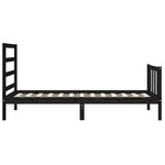 vidaXL Cadre de lit avec tête de lit noir petit simple bois massif