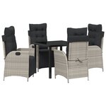 vidaXL Ensemble de salle à manger de jardin 5 pièces gris clair en poly rattan