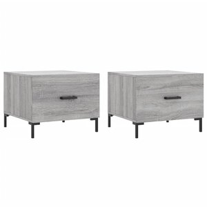vidaXL Tables basses 2 Pièces sonoma gris 50x50x40 cm bois d'ingénierie