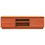 vidaXL Meuble TV cire marron 140x35x40 cm bois pin massif