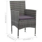 vidaXL Chaises à manger de jardin lot de 2 Résine tressée Gris