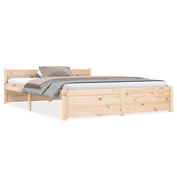 vidaXL Cadre de lit Bois massif 140x190 cm