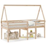 vidaXL Lit haut avec toit 80x200 cm bois de pin massif
