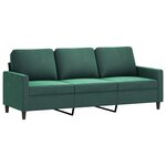 vidaXL Ensemble de canapés 3 Pièces avec coussins vert foncé velours