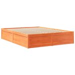 vidaXL Lit avec matelas cire marron 140x200 cm bois massif de pin