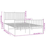 vidaXL Cadre de lit métal sans matelas avec pied de lit noir 120x200cm