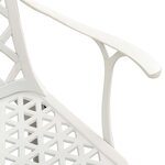 vidaXL Ensemble de bistro 3 Pièces Aluminium coulé Blanc