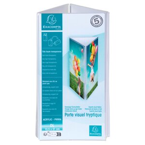 Porte-visuel Tryptique Dl - Cristal - Exacompta
