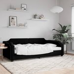 vidaXL Lit de repos noir 100x200 cm tissu