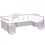 vidaXL Salon de jardin avec coussins 10 Pièces gris résine tressée