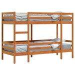 vidaXL Lit superposé cire marron 75x190 cm bois de pin massif