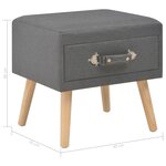 vidaXL Tables de chevet 2 Pièces Gris foncé 40x35x40 cm Tissu