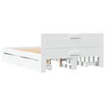 vidaXL Cadre de lit avec tête de lit blanc 120x190cm bois d'ingénierie