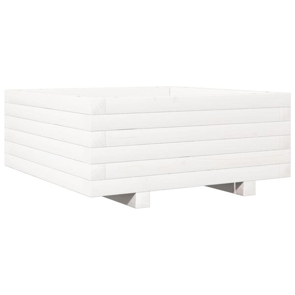 vidaXL Jardinière blanc 60x60x26 5 cm bois de pin massif