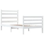 vidaXL Cadre de lit Bois de pin massif 100x200 cm blanc