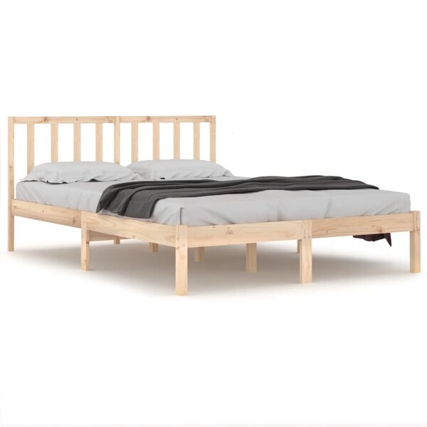 vidaXL Cadre de lit bois de pin massif 135x190 cm double