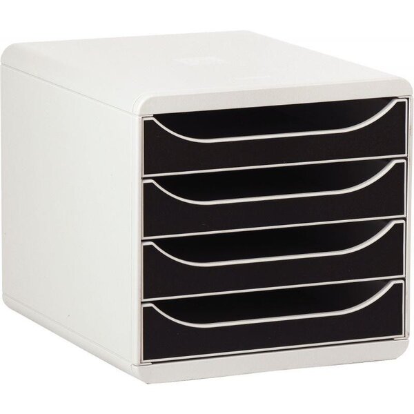 Module 4 tiroirs EXACOMPTA bigbox gris clair/noir