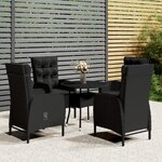 vidaXL Mobilier de bistro de jardin 5 Pièces Résine tressée Noir