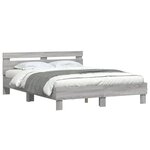 vidaXL Cadre de lit avec tête de lit sonoma gris 140x190 cm