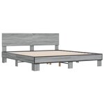 vidaXL Cadre de lit sonoma gris 200x200 cm bois d'ingénierie et métal