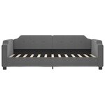 vidaXL Lit de jour avec gigogne et tiroirs gris foncé 80x200 cm tissu