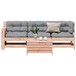 vidaXL Salon de jardin 4 Pièces avec coussins bois massif douglas