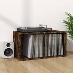 vidaXL Boîte de rangement à disques vinyle Chêne fumé 71x34x36 cm Bois