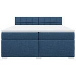vidaXL Sommier à lattes de lit avec matelas Bleu 200x200 cm Tissu