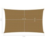 vidaXL Voile d'ombrage 160 g/m² Taupe 3x6 m PEHD