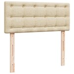 vidaXL Sommier à lattes de lit avec matelas crème 120x190 cm tissu