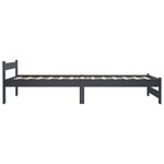 vidaXL Cadre de lit Gris foncé Bois de pin massif 90x200 cm