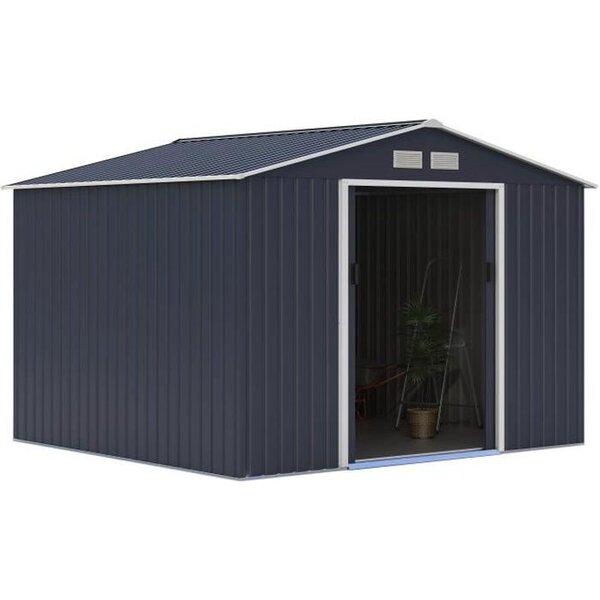 Abri de jardin acier 7,06 m2. avec kit d'ancrage inclus