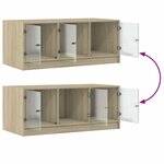 vidaXL Table basse avec portes en verre chêne sonoma 102x50x42 cm