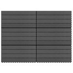 vidaXL Carreaux de terrasse 6 Pièces WPC 60x30 cm 1 08 m² Noir