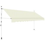 vidaXL Auvent manuel rétractable 350 cm Crème