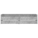 vidaXL Cadre de lit avec tiroirs gris béton 90x190 cm