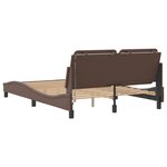 vidaXL Cadre de lit avec lumières LED marron 120x200 cm similicuir