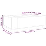 vidaXL Table basse avec LED infini gris béton 116x69x40 cm