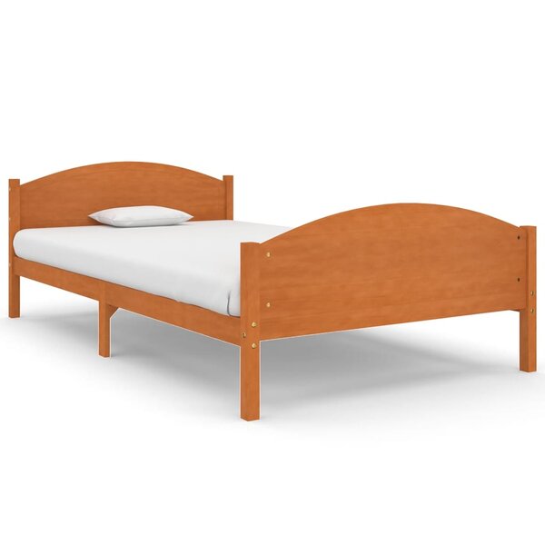 vidaXL Cadre de lit Marron miel Bois de pin massif 120x200 cm