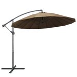 vidaXL Parasol suspendu Taupe 3 m Mât en aluminium