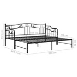 vidaXL Cadre de canapé-lit extensible Noir Métal 90x200 cm