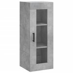 vidaXL Buffet haut Gris béton 34 5x34x180 cm Bois d'ingénierie