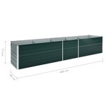 vidaXL Lit surélevé de jardin Acier galvanisé 400x80x77 cm Vert