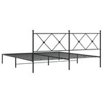 vidaXL Cadre de lit métal avec tête de lit noir 183x213 cm