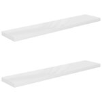 vidaXL Étagère murale flottante 2Pièces Blanc brillant 120x23 5x3 8cm MDF