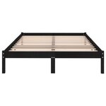 vidaXL Cadre de lit Noir Bois massif 150x200 cm Très grand