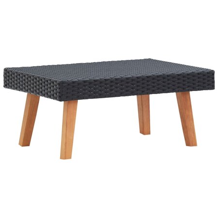 vidaXL Table basse de jardin Résine tressée Noir