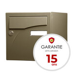 Boîte aux lettres Préface 2 portes bronze anodisé satiné ren 0281s