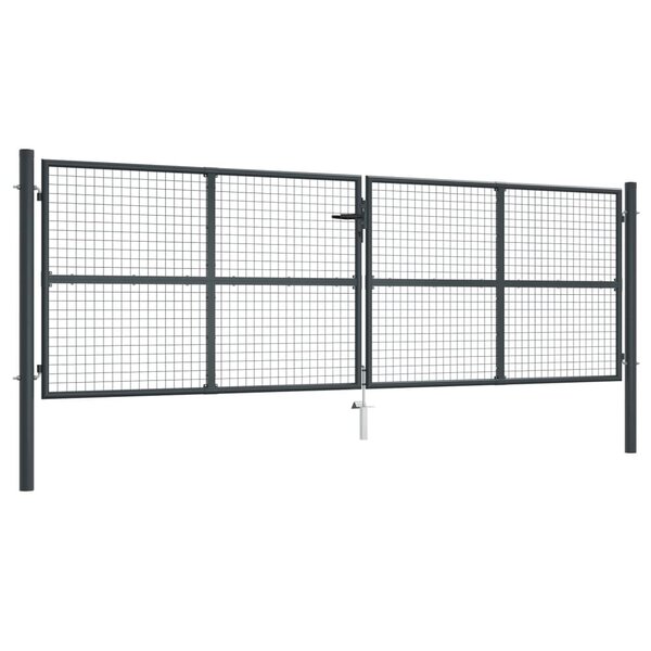 vidaXL Portail en maille de jardin Acier galvanisé 400 x 175 cm Gris